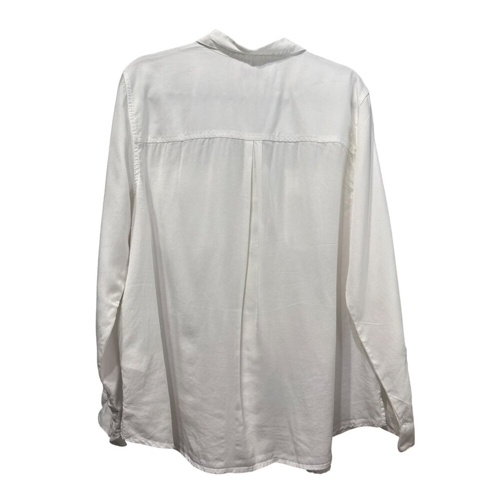 Lucky Brand White Lyocell Button-Down Shirt With Chest Pockets Size XL - Picture 2 of 8